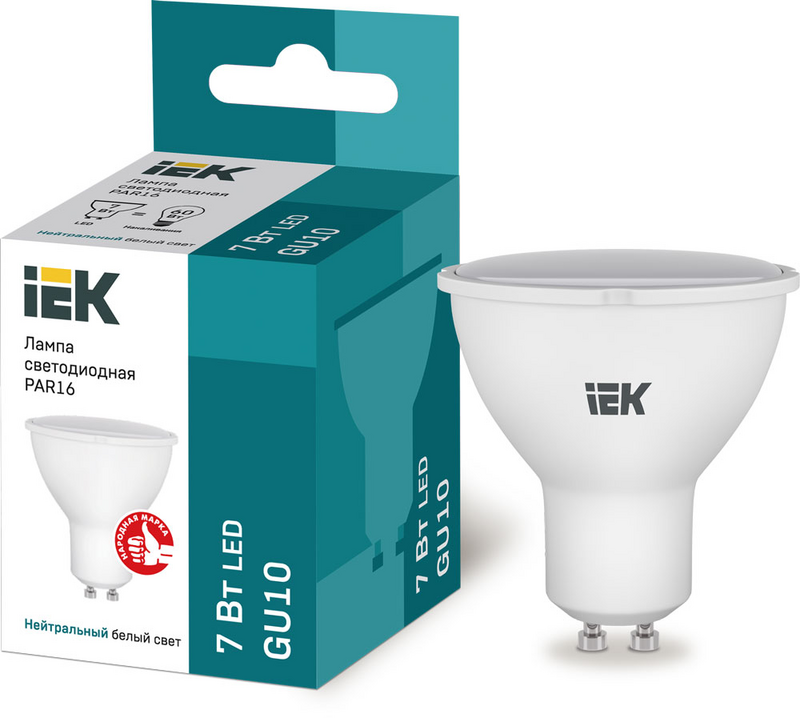 Лампа світлодіодна IEK (4606056485356) 7Вт, GU10, 4000K